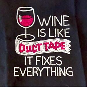 Sparkle   Wine Is Like Duct Tape apron